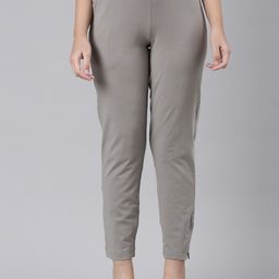 Go Colors Women Mid Rise Cropped Trousers-picture-39