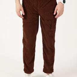 Thomas Scott Men Smart Straight Fit Corduroy Cargos Trousers-picture-28