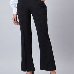 Style Quotient Women Smart Flared Trousers-image-74