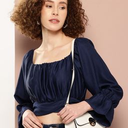 Ironic Creation Bell Sleeve Blouson Crop Top-image-11
