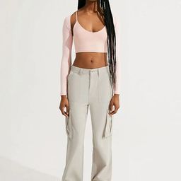 LULU & SKY Women Straight Fit Low-Rise Cargos Trousers-image-68