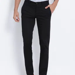 t-base Men Black Easy Wash Chinos Trousers-image-68