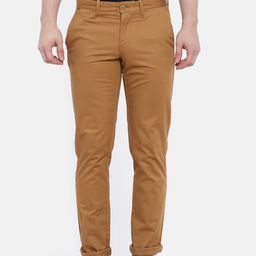 t-base Men Brown Easy Wash Chinos Trousers-image-72