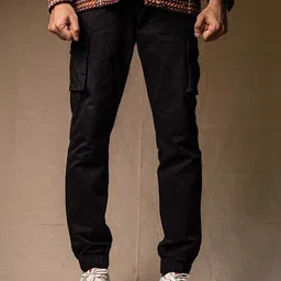 URBARO Men Smart Cotton Regular Fit Joggers Trousers-picture-35