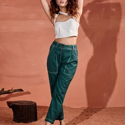 Aamili Women Tapered Fit Joggers Trousers-image-41