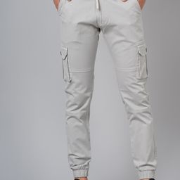 PAUL STREET Men Smart Slim Fit Mid Rise Cotton Cargo Joggers-image-95