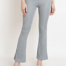 Popwings Women Grey Smart Non Iron Trousers-image-58