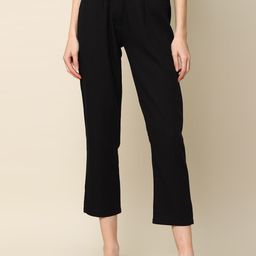 Saltpetre Women Classic Tapered Fit Pleated Cropped Trousers-image-45