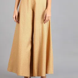 W Women Printed Loose Fit Pleated Trousers-image-46