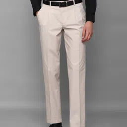 Louis Philippe Men Cream-Coloured Slim Fit Formal Trousers-picture-29