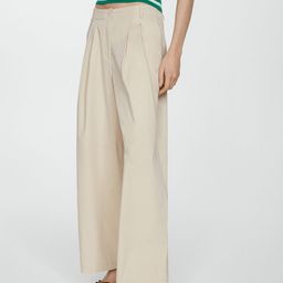 MANGO Women Straight Fit Pleated Trousers-image-77