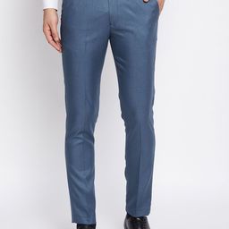 VEI SASTRE Men Smart Slim Fit Mid-Rise Formal Trousers-image-46