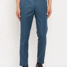 VEI SASTRE Men Mid Rise Smart Slim Fit Plain Formal Trousers-15
