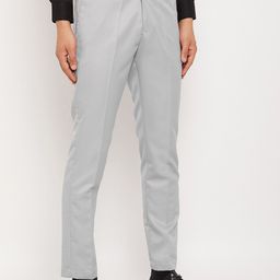 VEI SASTRE Men Smart Slim Fit Mid Rise Formal Trousers-image-73
