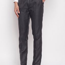 VEI SASTRE Men Smart Slim Fit Formal Trousers-image-120