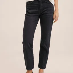 MANGO Women Black Slim Fit Stretchable Cropped Jeans-picture-27