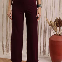 Vishudh Women Mid-Rise Parallel Trousers-image-26