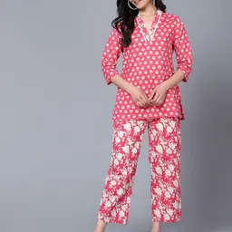 Bani Women Printed Pure Cotton Tunic with Trousers-picture-17