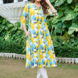 VIBE VISION Women Floral Printed Regular Kurta with Trousers-19