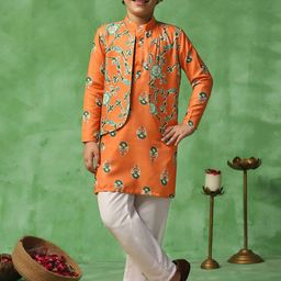 FASHION DREAM Boys Floral Printed Regular Kurta with Trousers-56