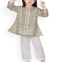 BAESD Girls Ethnic Motifs Printed A-Line Cotton Kurta with Trousers-picture-16