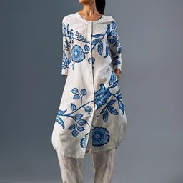 Global Desi Floral Printed Panelled Kurta With Trouser-picture-48