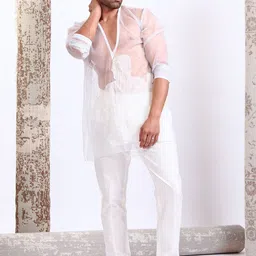 Agrajain Men Embroidered Regular Beads and Stones Kurta with Trousers-image-6