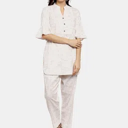 Enchanted Drapes Women Pure Cotton Kurti with Trousers-image-75