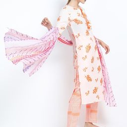 Vishudh Women Off White Printed Straight Kurta with Palazzo & Dupatta-picture-21