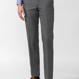 Van Heusen Men Grey Textured Trousers-image-28