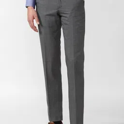 Van Heusen Men Grey Checked Formal Trousers-image-20