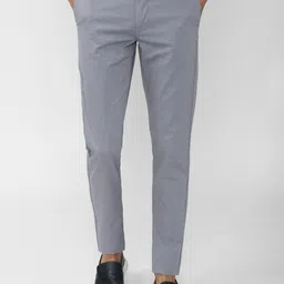 Van Heusen Sport Men Grey Self Design Slim Fit Trousers-image-42