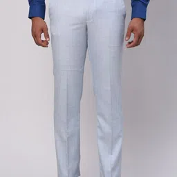 Park Avenue Men Regular Fit Checked Formal Trousers-image-18