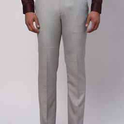 Park Avenue Men Mid-Rise Regular Fit Checkered Formal Trousers-image-90