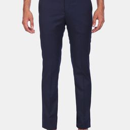 Arrow Men Blue Solid Regular Fit Formal Trousers-image-124
