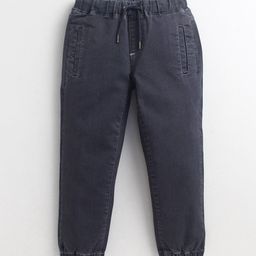 Cherry Crumble Boys Grey Solid Joggers Trousers-image-88