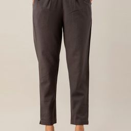 Kohsh Women Pure Cotton Pleated Cigarette Trousers-image-52