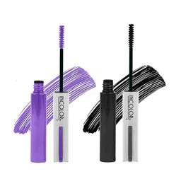 INCOLOR Set of 2 Long Lasting Mascaras 6 ml Each - Smoky Black 01 & True Purple 06-44
