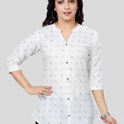 Saree Swarg Floral Printed Manadrin Collar Kurti-image-86