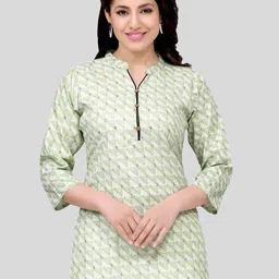 Saree Swarg Geometric Printed Mandarin Collar Kurti-image-80