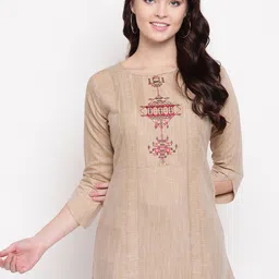Kvsfab Brown Embroidered Top-image-7