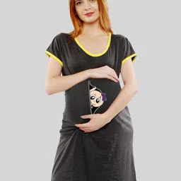 SillyBoom Graphic Printed Maternity Feeding T-shirt Nightdress-picture-25