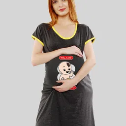SillyBoom Graphic Printed Scoop Neck Maternity T-shirt Dress-picture-22