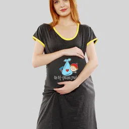 SillyBoom Graphic Printed Scoop Neck Maternity T-shirt Dress-picture-47
