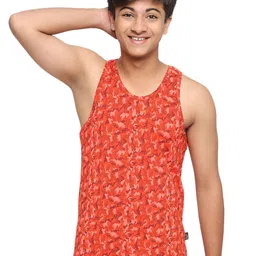 FRENCHIE Boys Printed Cotton Sleeveless Gym Vests FR-BI-VS-U1906-1X5-Red-XS-image-15