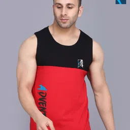SLOWLORIS Pack Of 2 Printed Sleeveless Gym Vests SL26 COMBO (LOUD PEACOCK) (ADV BLKRED)-picture-34