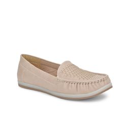 SALARIO Women Cream-Coloured PU Loafers-11