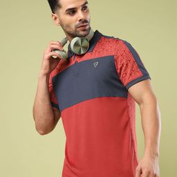 Technosport Men Colourblocked Polo Collar Extended Sleeves UPF50 Pockets Slim Fit T-shirt-picture-29
