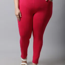 TAG 7 PLUS Women Plus Size Solid Ankle Length Leggings-image-87