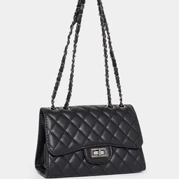 Styli Textured Structured Satchel Bag With Quilted-picture-9